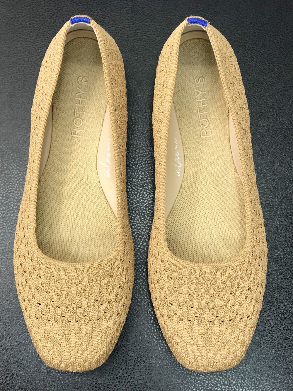 Rothys The Max Square Toe Flats Wren Crochet Woven Women's Slip On Ballet Shoes